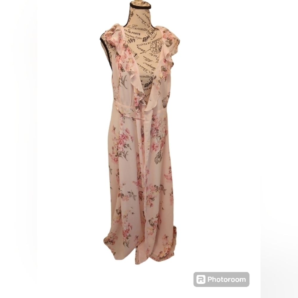 Blooms for You Blush Pink Floral Print Lace-Up Wrap Maxi Dress
